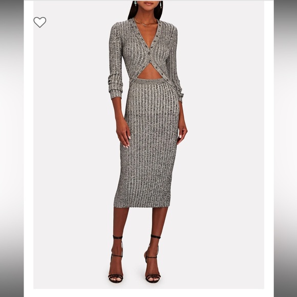 JONATHAN SIMKHAI KIM LONG SLEEVE DRESS IN SANDSTONE - Picture 4 of 5